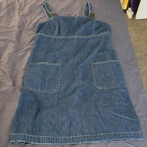 Casual Blue Denim Dress with Pockets